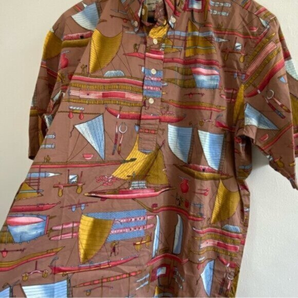 VTG Reyn Spooner Herb Kawainui Kane Shirt Top Mens XL Egyptian Cotton Nautical - Picture 9 of 12